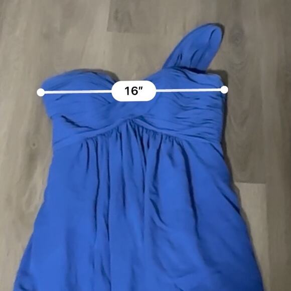 Bill Levkoff One Shoulder Formal Layered Fitted Cocktail‎ Maxi Dress Size 10 - Picture 13 of 14